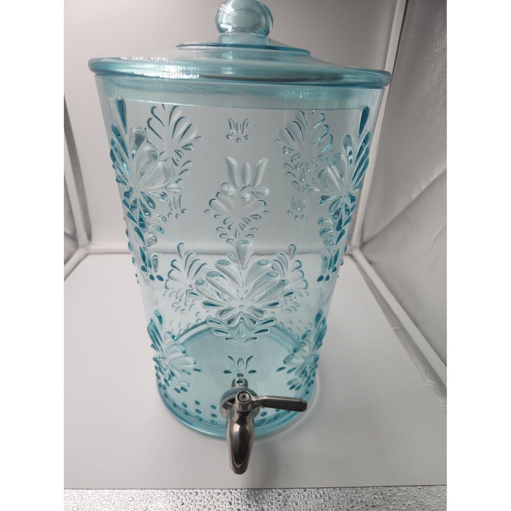The Pioneer Woman Sunny Days Beverage Dispenser 2 Gal Turquoise Floral Acrylic